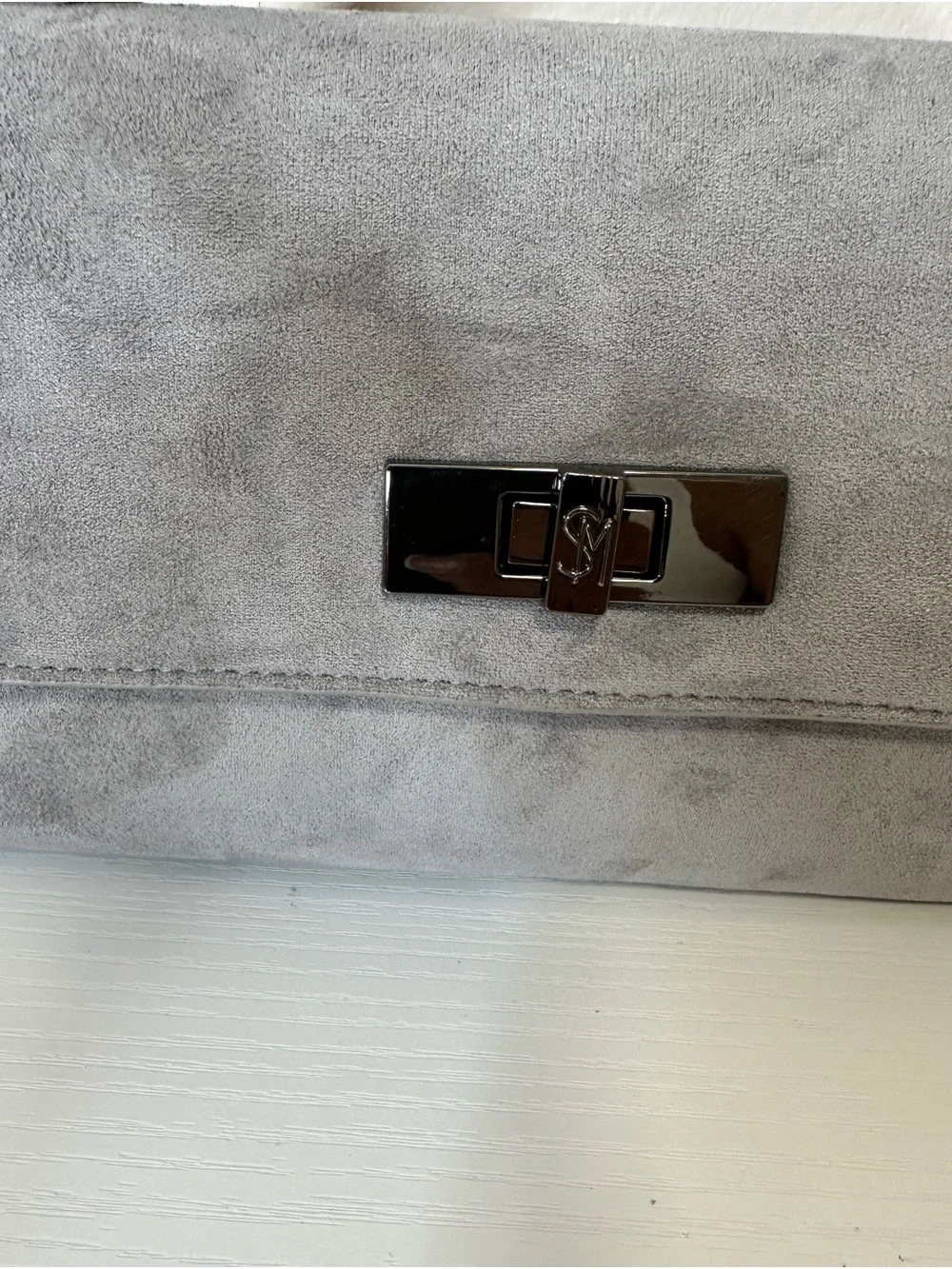Steve Madden Gray Suede Clutch Bag
